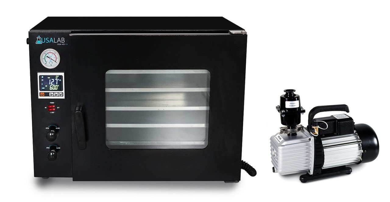 1.9 CuFt Vacuum Drying Oven with 5 Shelves (10 Slots) - 200°C 110V 4-Sided Heating for Lab, Industrial & Scientific Use - USA Lab Equipment for Drying, Curing & Sterilizing