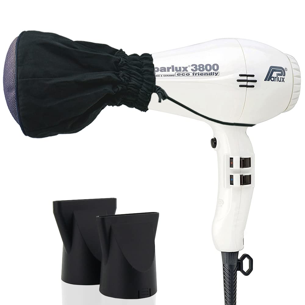Parlux 3800 Eco Friendly Ionic & Ceramic Hair Dryer with Metal Mesh Diffuser - Professional Salon Quality Blow Dryer for Smooth, Shiny Hair | Perfect for Home Use, Travel & Salon Styling