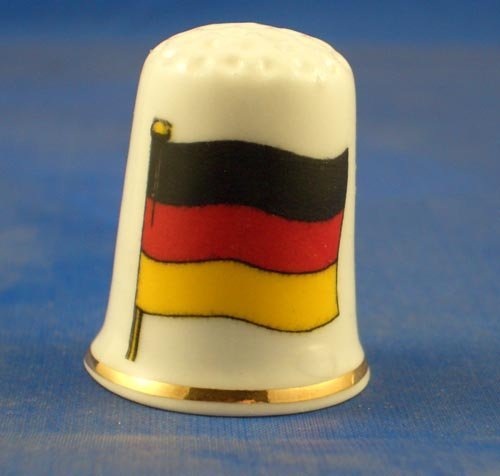 Vintage Porcelain Thimble Collectible - German Flag Design with Free Gift Box | Perfect for Collectors, Souvenirs & Home Decor