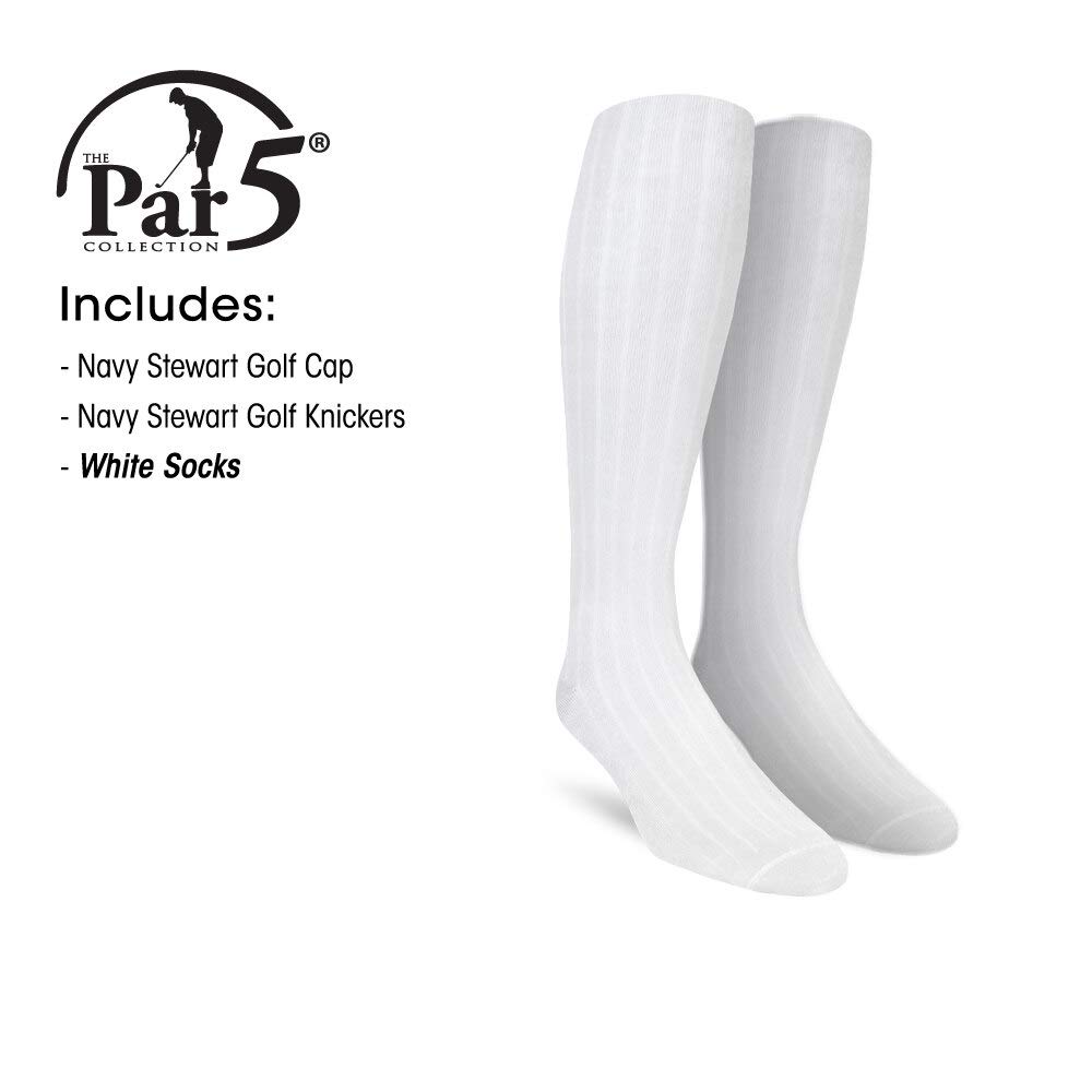 Stewart Collection Ladies 'Par 5' Matching Golf Cap & Over-The-Calf Socks - Navy - Perfect for Golf Outfits & Country Club Style