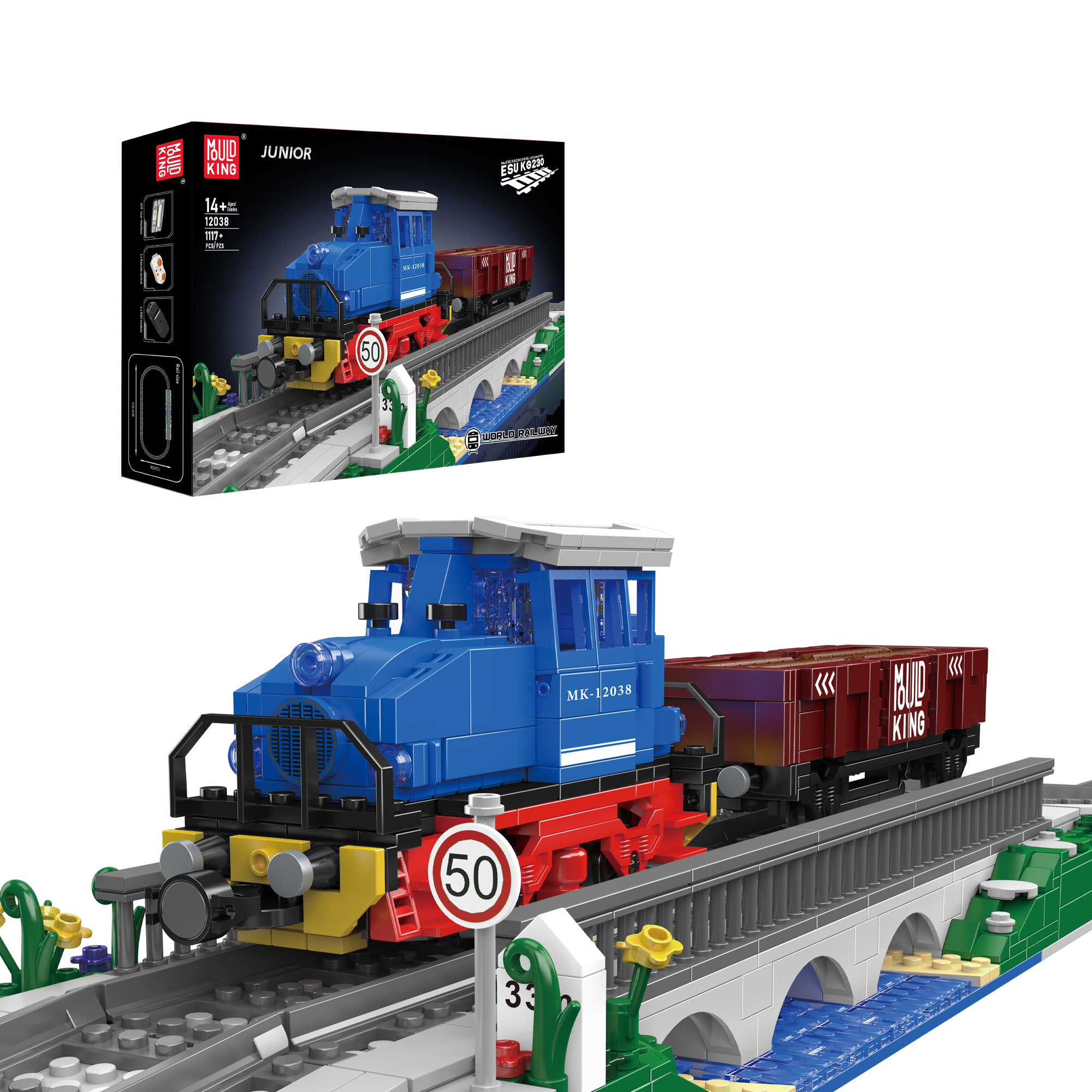 Mould King 12038 ESU KG2300 Diesel Locomotive Building Blocks Set | 1,117 PCS Model Train Kit for Adults & Kids | Perfect for Collectors, DIY Projects & Train Enthusiasts
