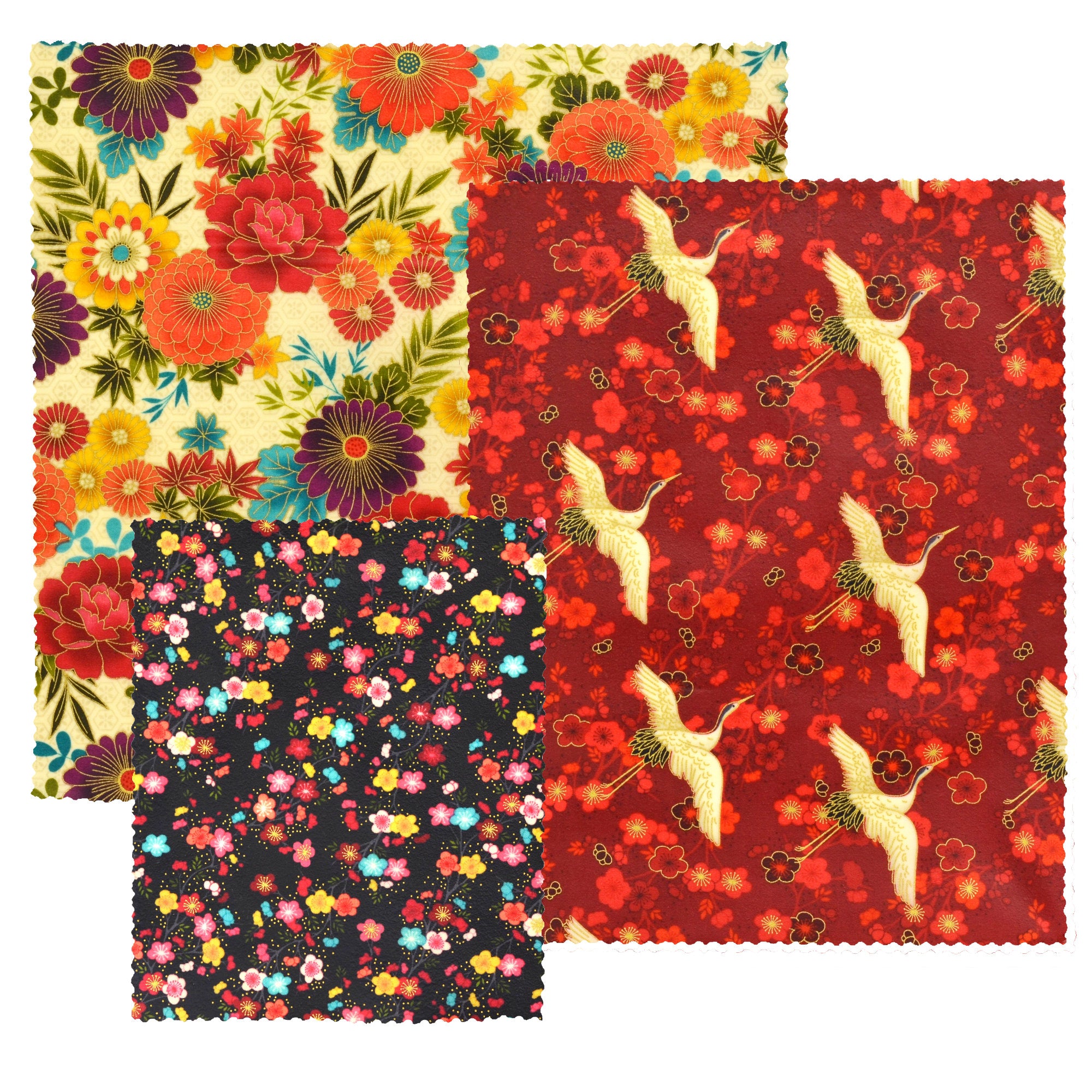 Eco-Friendly Hikari Beeswax Food Wraps Set of 3 - Reusable Sustainable Food Storage for Sandwiches, Fruits & Leftovers | Perfect for Picnics, Lunch Boxes & Zero Waste Kitchens