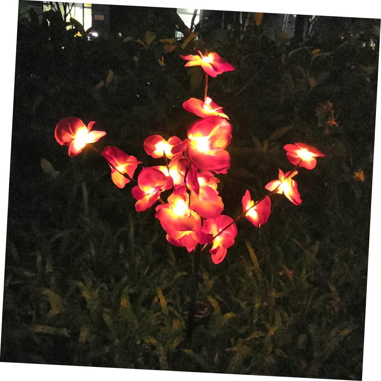 6 Pack Solar Flower Lights - Orchid Shaped Outdoor Garden Lights with Ground Stakes, Waterproof Solar Powered LED Landscape Lighting for Yard, Pathway, Patio Decor