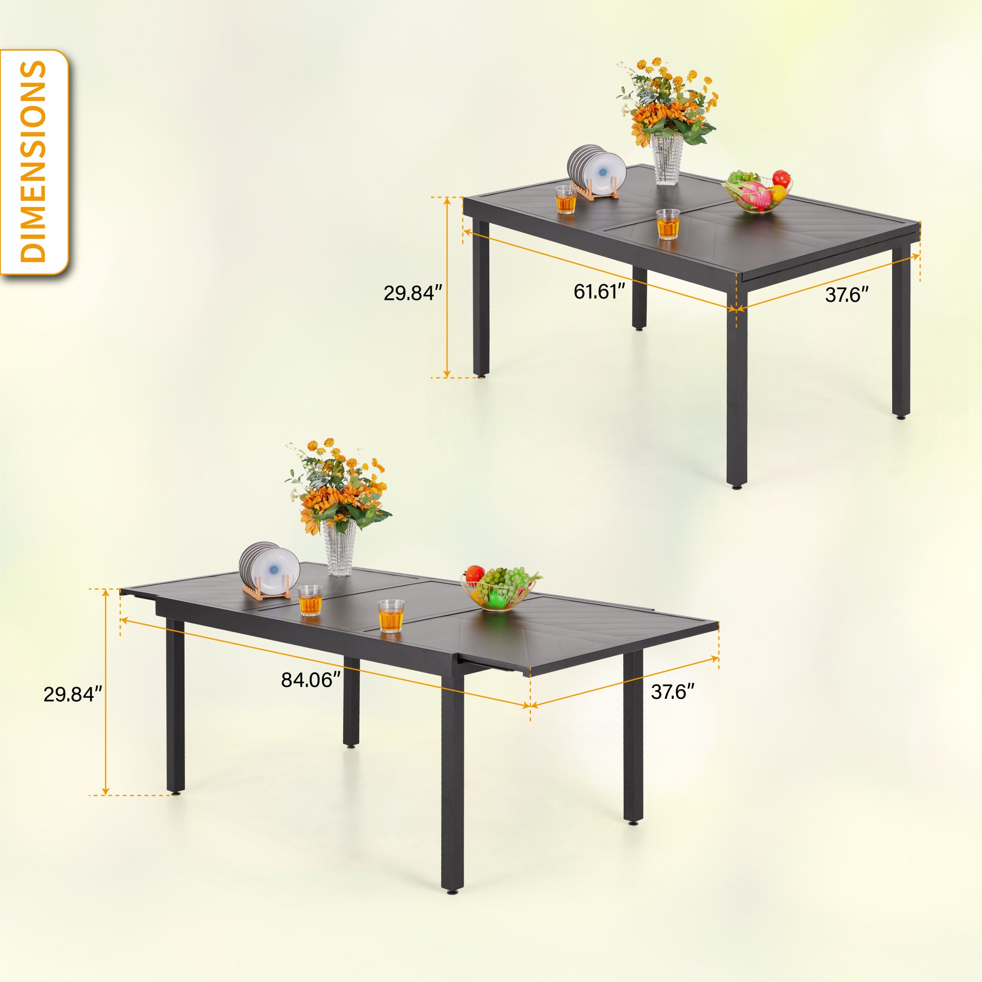 MFSTUDIO 9-Piece Patio Dining Set with Curved Extendable Table & Stackable Chairs - Outdoor Furniture for Garden, Backyard, Poolside & Balcony Dining