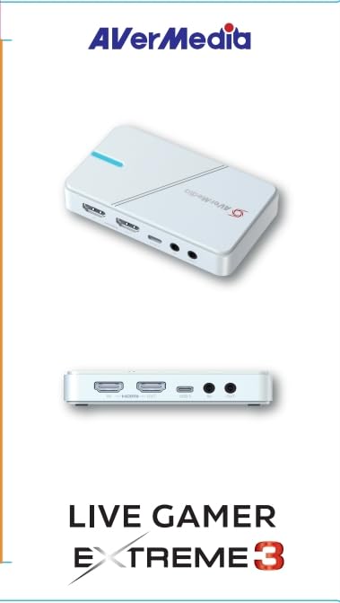 AVerMedia GC551G2 Live Gamer Extreme 3 White - 4K Capture Card for Streaming, 1440p120 Video Capture Device for PS5, Xbox Series X/S, Nintendo Switch, PC | Compatible with Twitch, OBS, Windows & Mac | Perfect for Game Streaming, Live Broadcasts & Content Creation