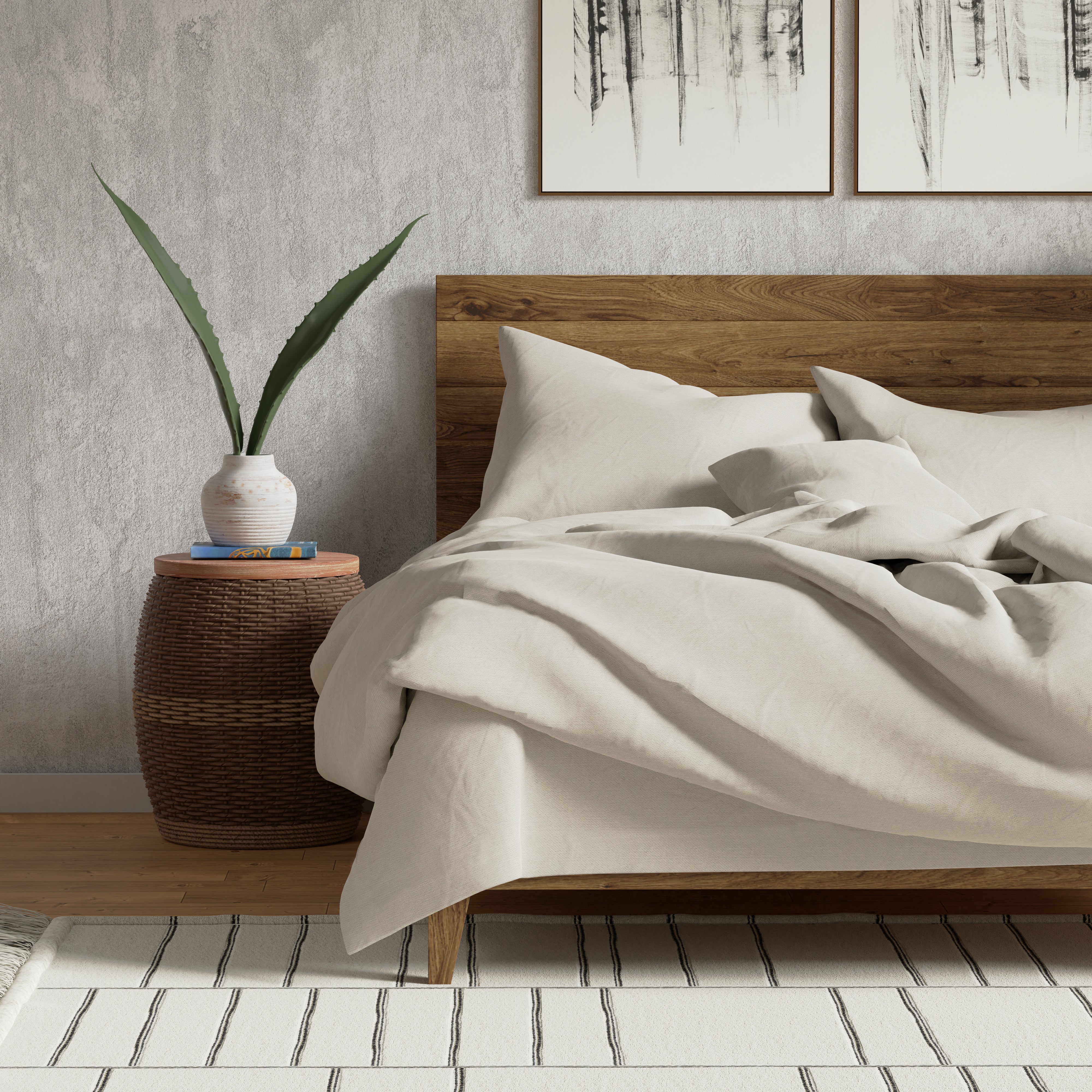 Delilah Home 100% Organic Cotton Fitted Sheet - Queen Size, Deep Pocket, Soft & Breathable - Perfect for Allergy Relief & Eco-Friendly Bedroom Decor