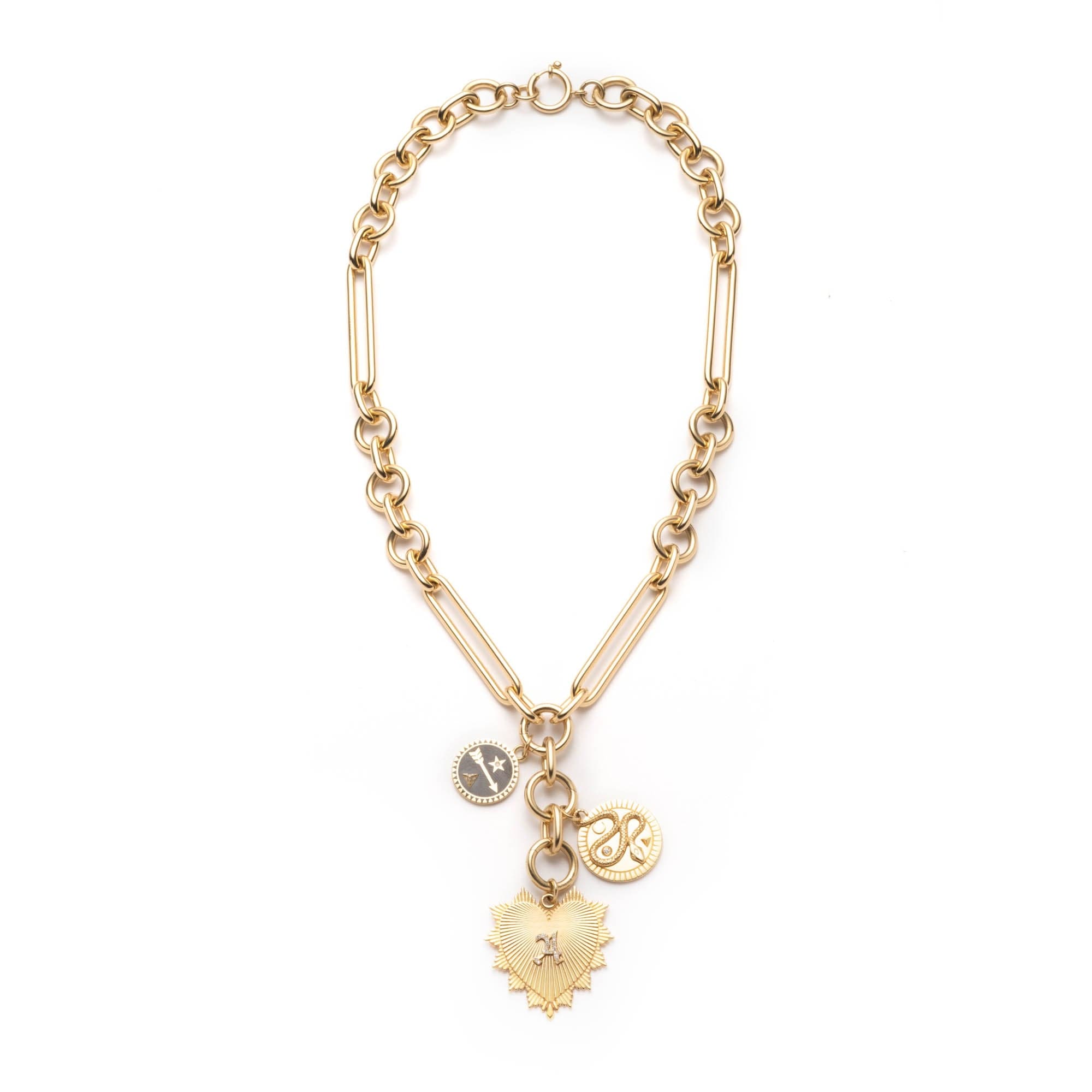 Stylish Oversized Mixed Clip Chain Necklace - Trendy Layered Statement Jewelry for Women - Perfect for Parties, Date Nights & Everyday Fashion