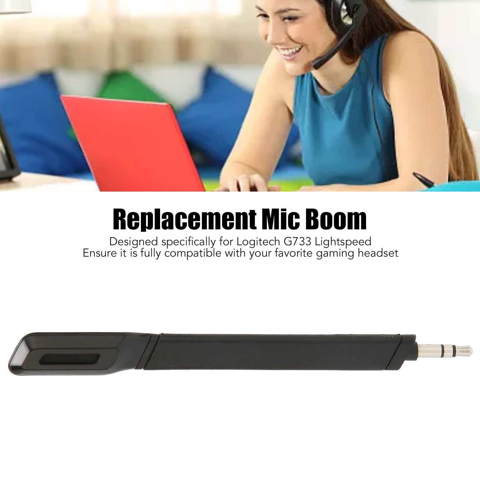 Logitech G733 Lightspeed Wireless Headset Replacement Microphone - Professional Noise Cancelling Mic with Clear Sound for Gaming, Streaming & Online Meetings