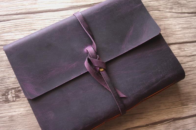 Premium Purple Leather Memory Book for School - Large Scrapbook for Graduation, Yearbook, and Photo Albums - Perfect for Preserving School Memories and Special Moments