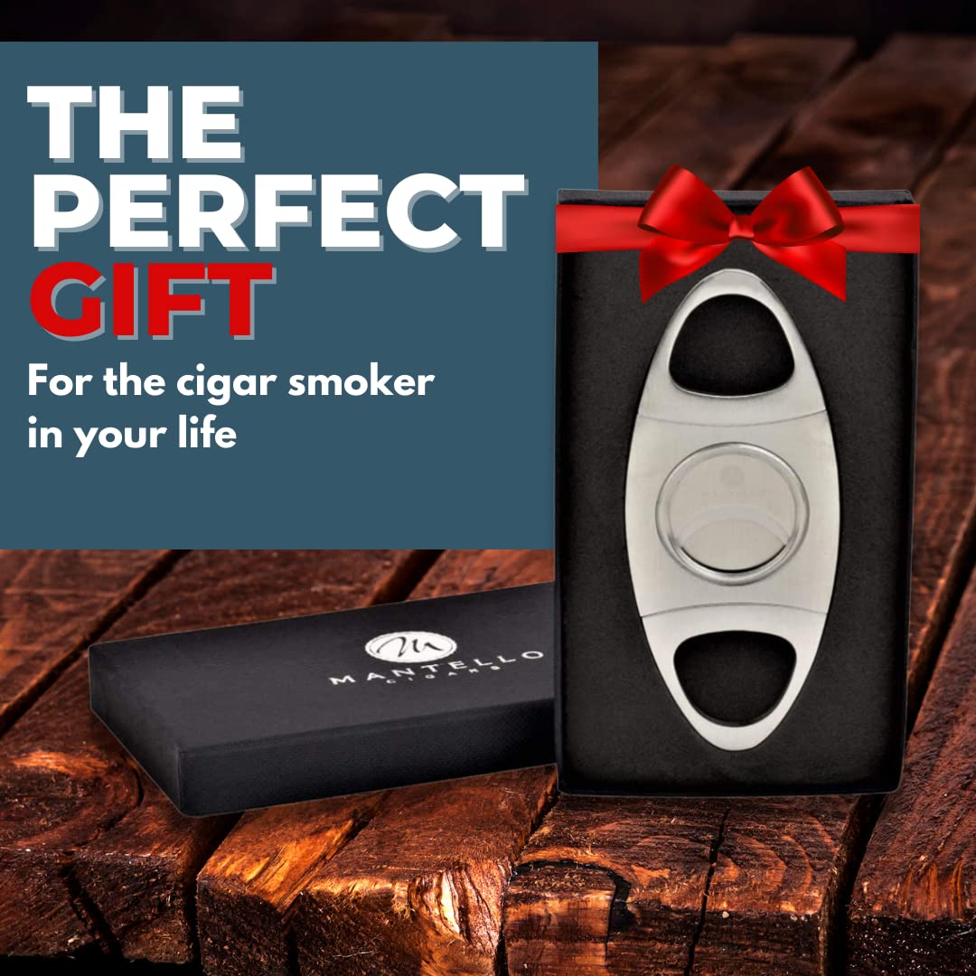 Premium Stainless Steel Double Blade Guillotine Cigar Cutter 2 Pack - Sharp & Durable Cigar Accessories for Men - Perfect for Cigars, Humidors & Smoking Gifts - Ideal for Home Bars, Lounges & Outdoor Smoking Sessions