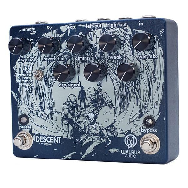 Walrus Audio Descent Reverb & Octave Machine Pedal - Premium Guitar Effects for Ambient, Shoegaze & Experimental Music