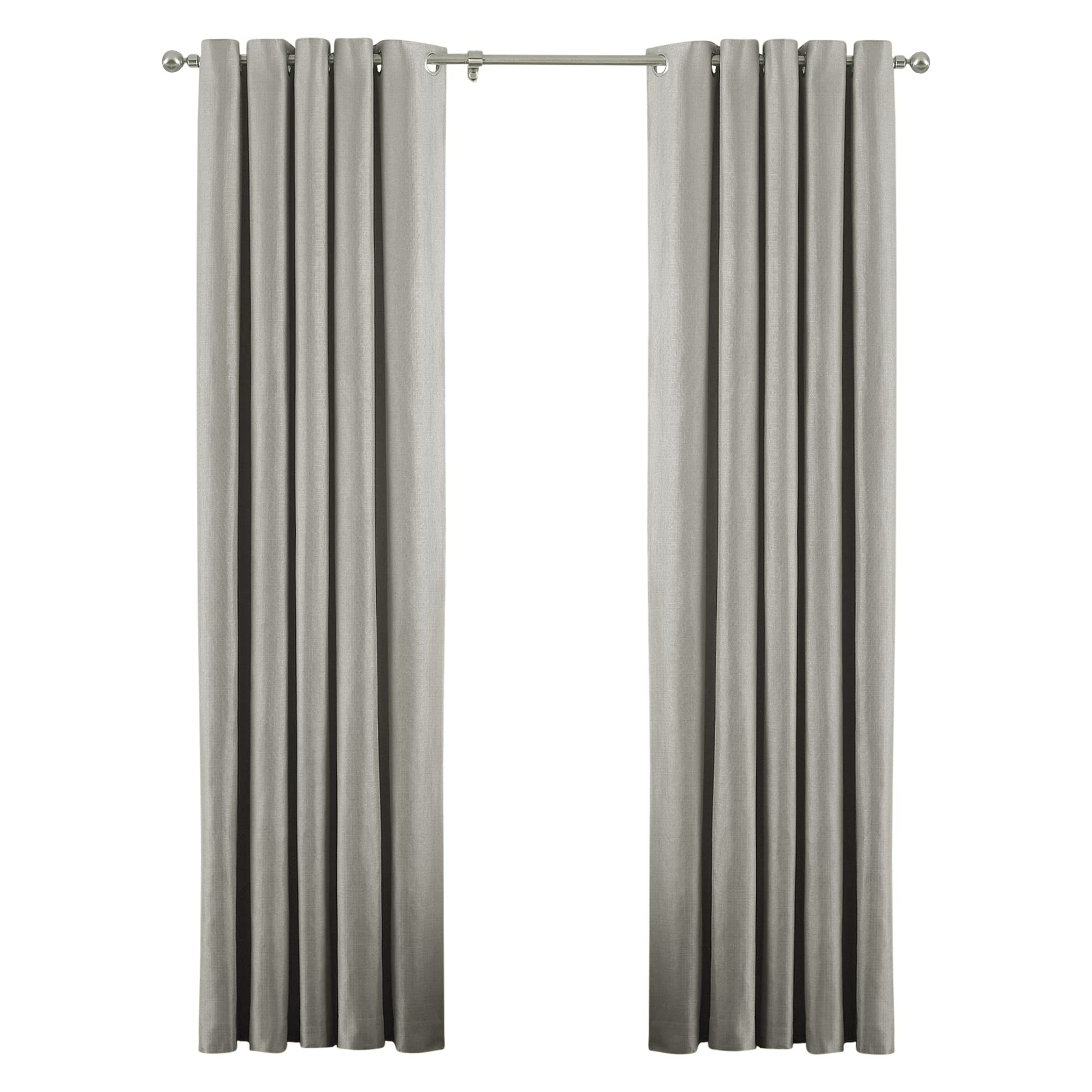Atlantic Eyelet Ringtop Curtains 90x90 Inches - Light Gray Blackout Window Drapes for Living Room & Bedroom - Thermal Insulated Grommet Curtain Panels with Noise Reduction & Privacy Protection