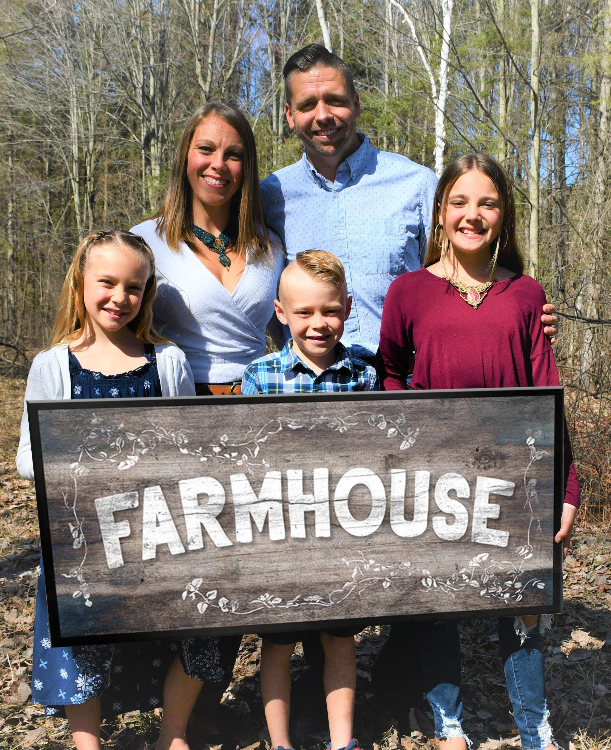Farmhouse Wall Art Sign - Large Canvas Wall Decor for Living Room, Entryway, Front Door - Housewarming Gift with Floating Frame (60x27, Brown/Black) - Perfect for Rustic Home Decor & Warm Welcome Signs