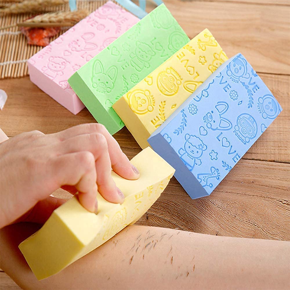 Welofy Soft Foam Bath Sponge for Adults & Babies - Exfoliating Body Scrubber with Gentle Back Scrubber - Shower Cleaning Sponge Puff (1-Piece, Multicolor) - Perfect for Sensitive Skin & Baby Bath Time