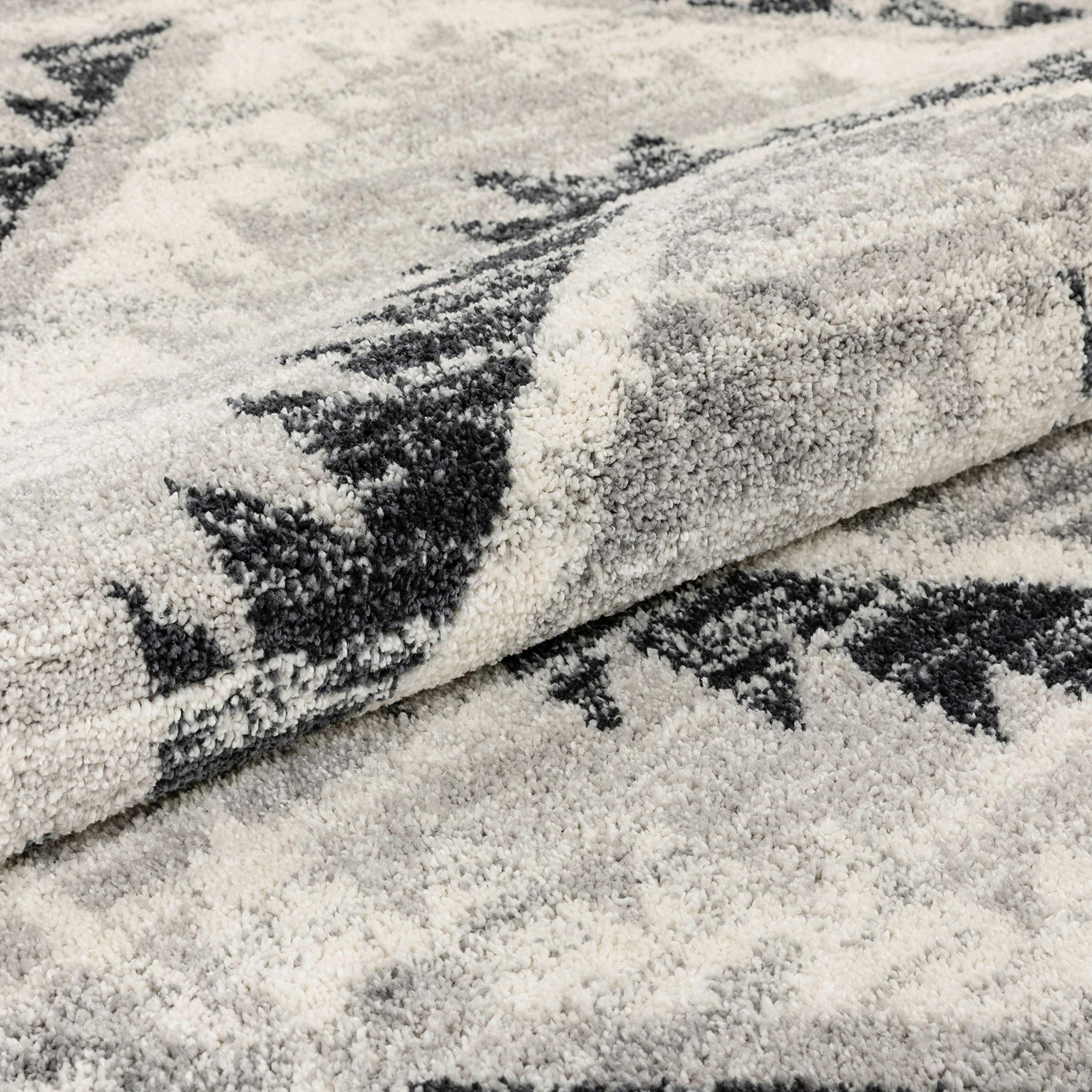 Well Woven Malfi Pisa Aztec Tribal Southwestern Grey Area Rug - Boho Chic Home Decor for Living Room, Bedroom & Office