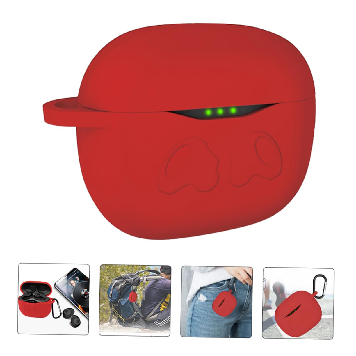 2 Pack Wireless Headphone Case - Durable Over-Ear Earbud Cover with Anti-Fall Protection (Red) for Travel, Gym & Daily Use
