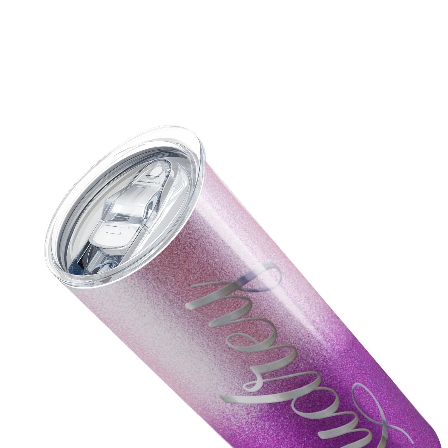 Customized 20 oz Skinny Stainless Steel Vacuum Insulated Tumbler with Lid - Personalized Laser Engraved Lavender Twilight Design - Perfect Gift for Coffee, Tea & Cold Drinks at Home, Office or Travel