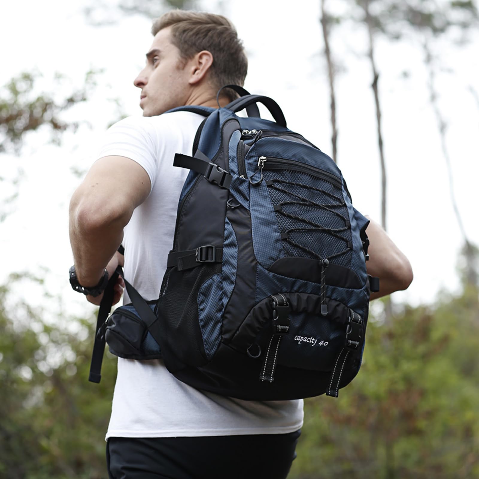 40L Waterproof Hiking Backpack - Lightweight Camping Daypack for Outdoor Travel