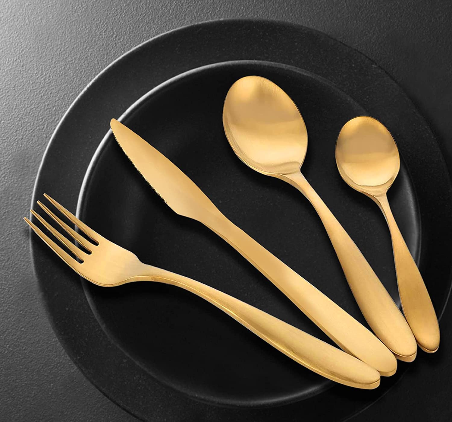 Premium 24-Piece Stainless Steel Gold PVD Coated Flatware Set - Knife, Fork, Spoon & Teaspoon for 6 People with Portable Gift Box & Organizer | Elegant Dinnerware for Weddings, Parties & Home Dining