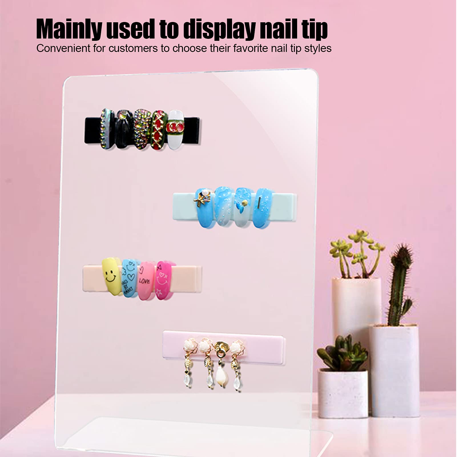 Acrylic Nail Tip Display Stand - Professional Nail Art Holder for Salon & Home Use, Perfect for Showcasing False Nails & Gel Polish Colors - Ideal for Nail Artists, Salon Displays & DIY Manicures