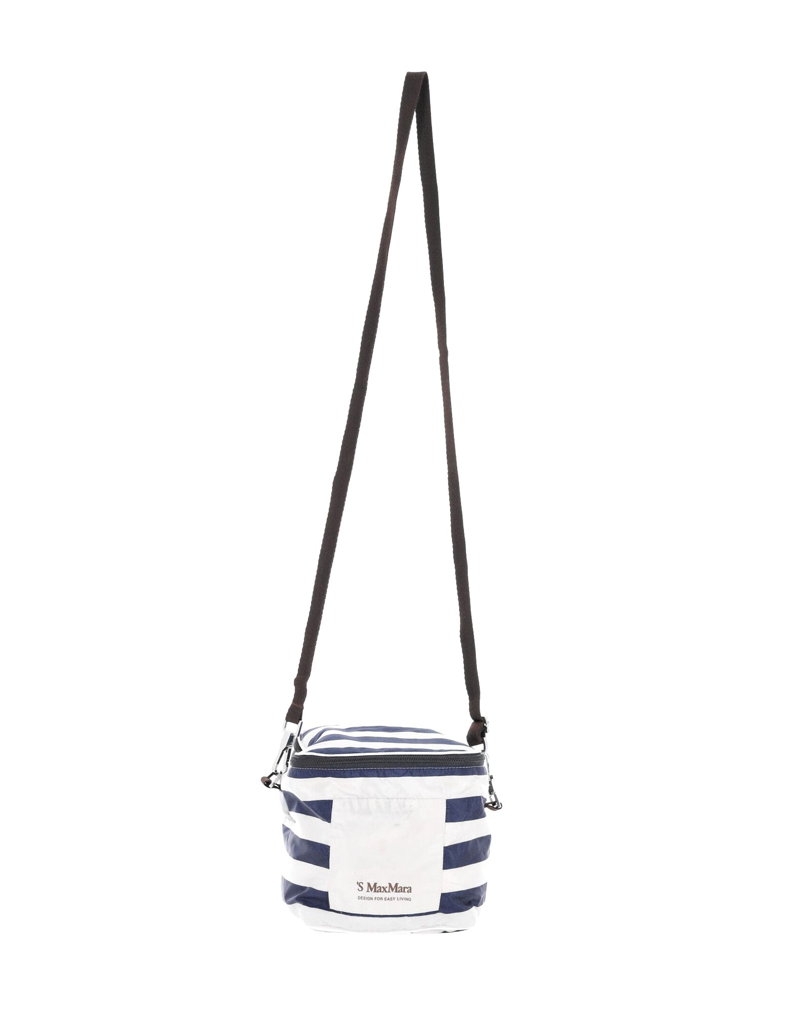 Max Mara Striped White Polyamide Shoulder Bag - Stylish & Durable for Work, Travel & Everyday Use