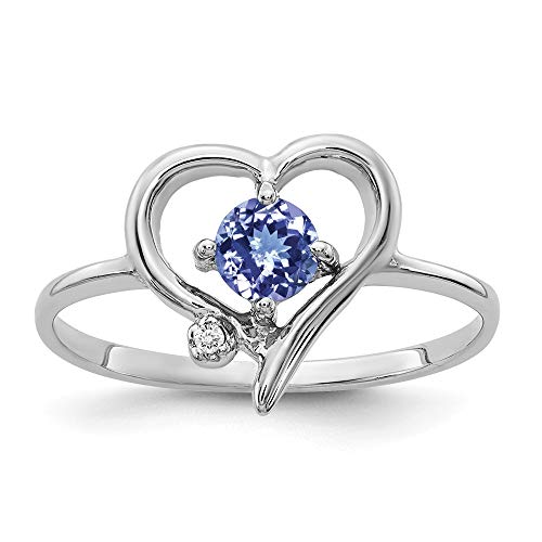 14K White Gold Tanzanite and Diamond Engagement Ring for Women - December Birthstone Jewelry, Perfect for Proposals, Anniversaries & Special Occasions