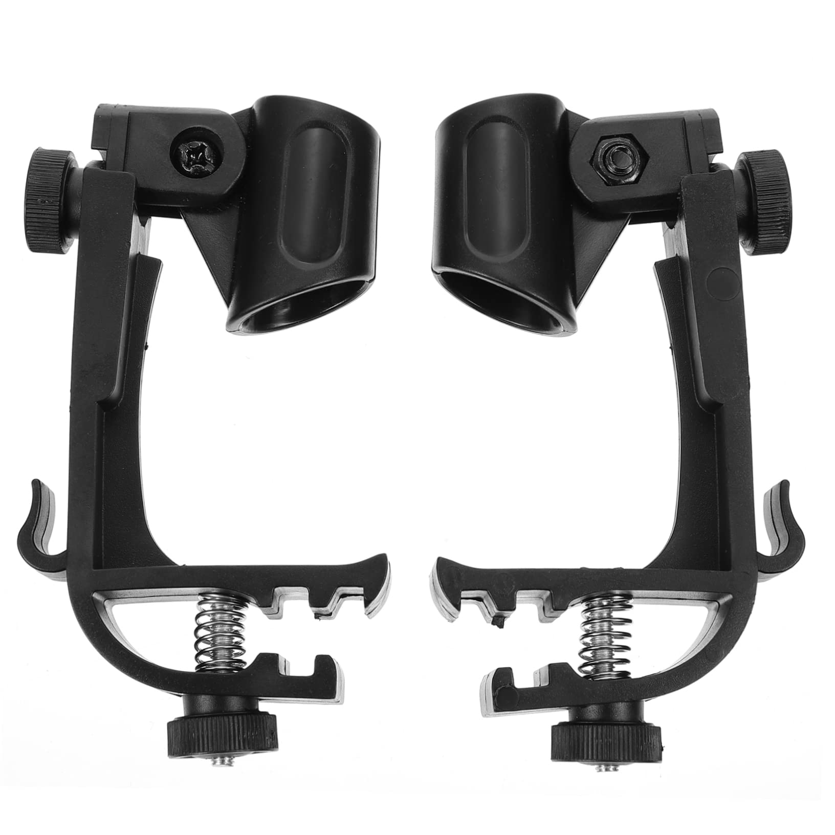 2 Pcs Adjustable Shockproof Drum Microphone Clips - Universal Mic Stand Mounting Clips for Secure Positioning - Perfect for Musicians, Drummers & Live Performances - Ideal for Studio Recording, Stage Shows & Music Rehearsals
