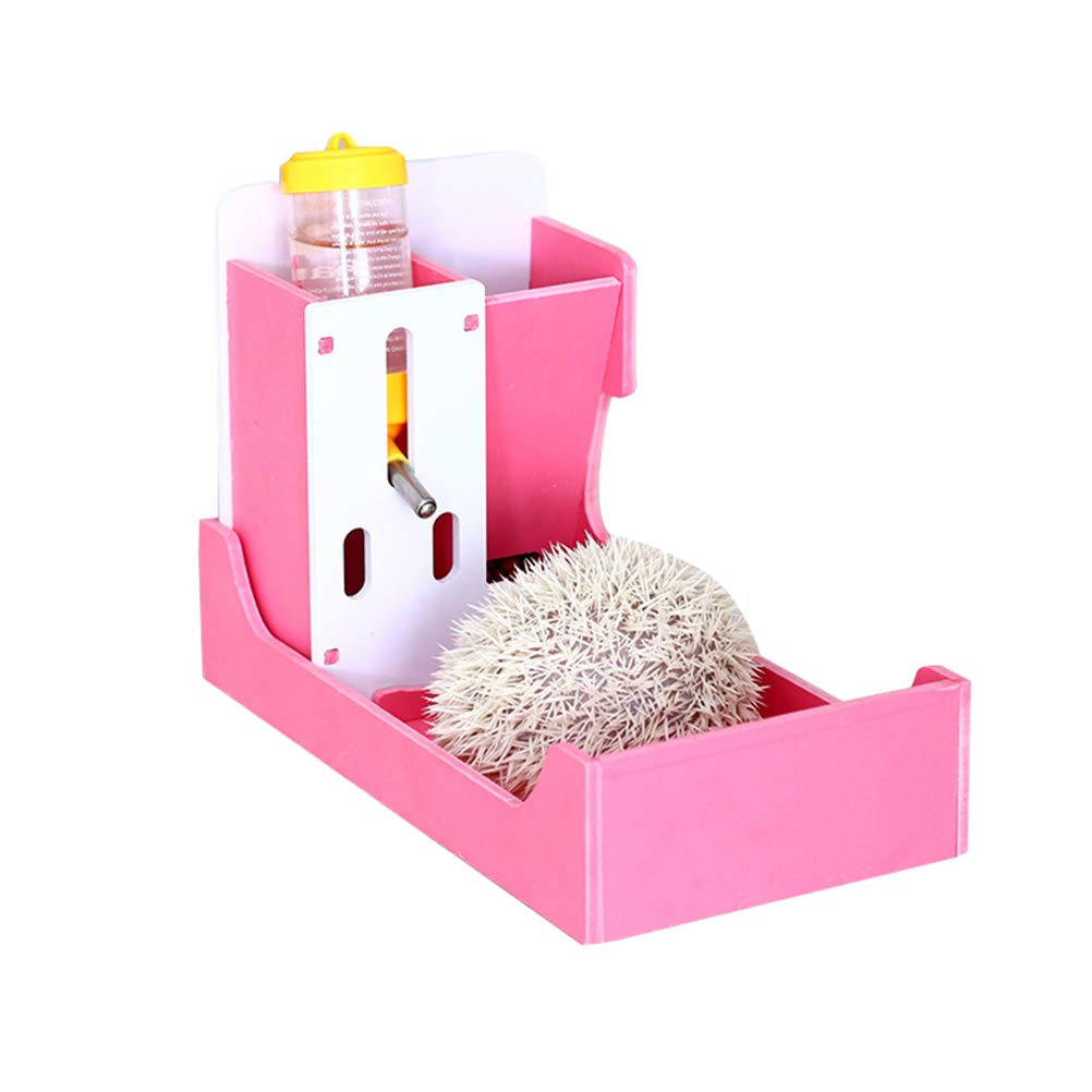 POPETPOP Pet Food & Water Bottle for Small Animals - Dwarf Hamster, Guinea Pig, Gerbil - Leak-Proof Hydraflask Design with Food Dish - Pink Triple Pack | Perfect for Cage Accessories, Travel & Outdoor Use
