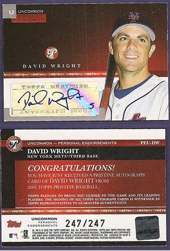2005 Topps Uncommon Personal Endorsements David Wright Signed Autograph Baseball Card - Limited Edition Slabbed PSA/DNA Certified (Perfect for Collectors & Sports Memorabilia Displays)