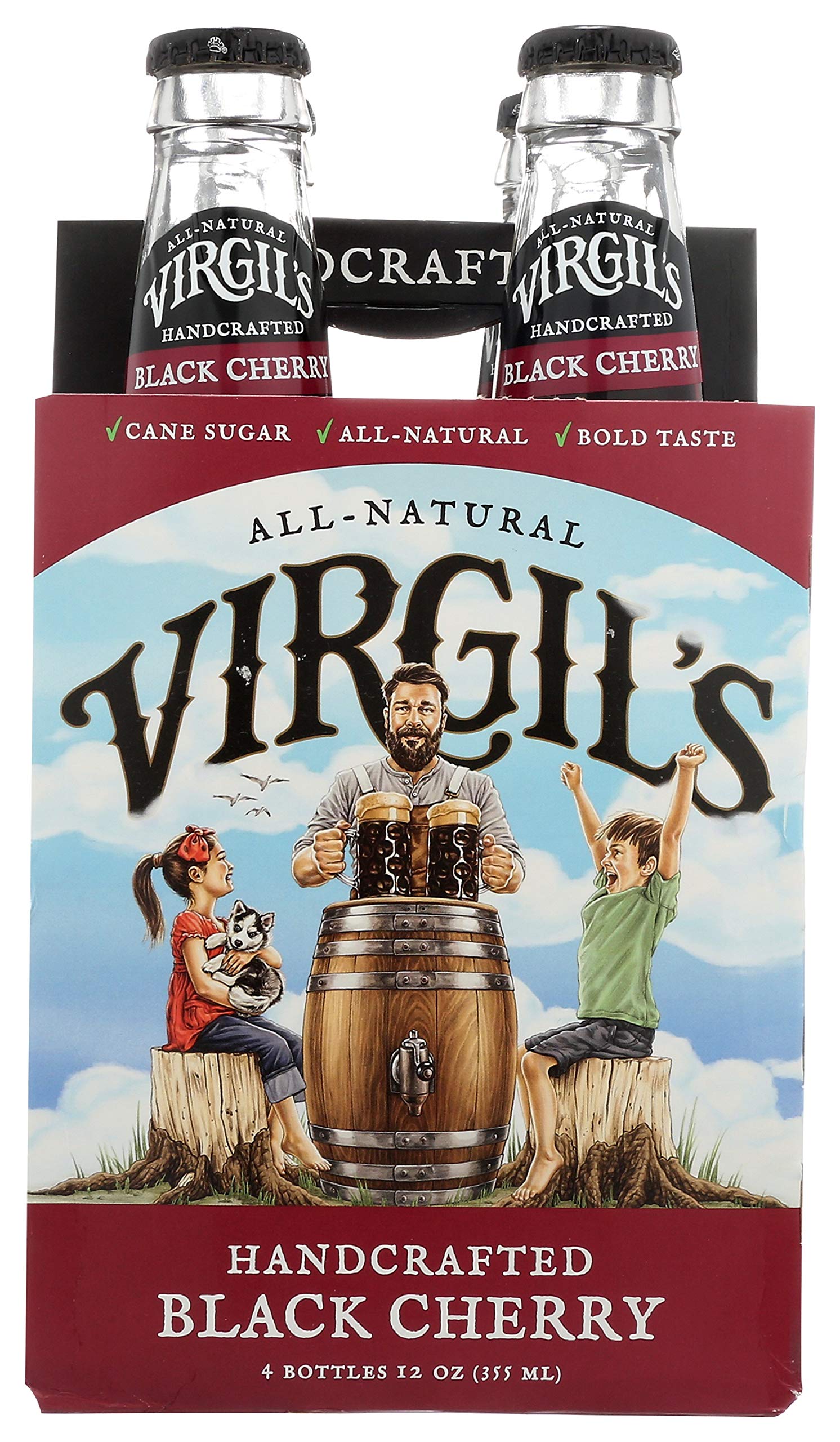 Virgil's Black Cherry Cream Soda - 12 oz Cans (Pack of 6, 4-Pack) | Refreshing & Sweet Cherry Flavor | Perfect for Parties, BBQs & Family Gatherings