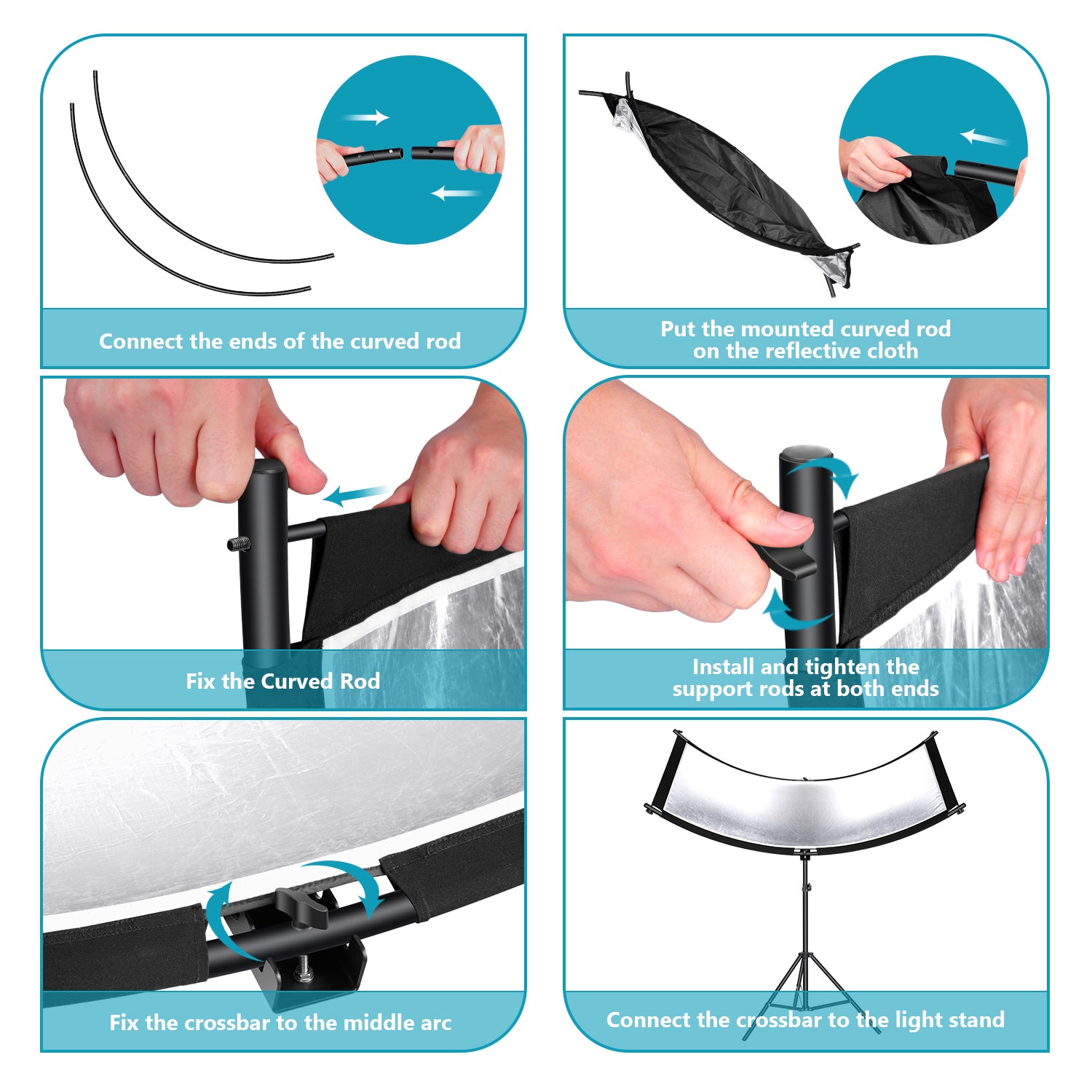 Neewer 65.7x24/167x61cm 5-in-1 Collapsible Clamshell Light Reflector & Diffuser for Photography, Videography, and Studio Lighting