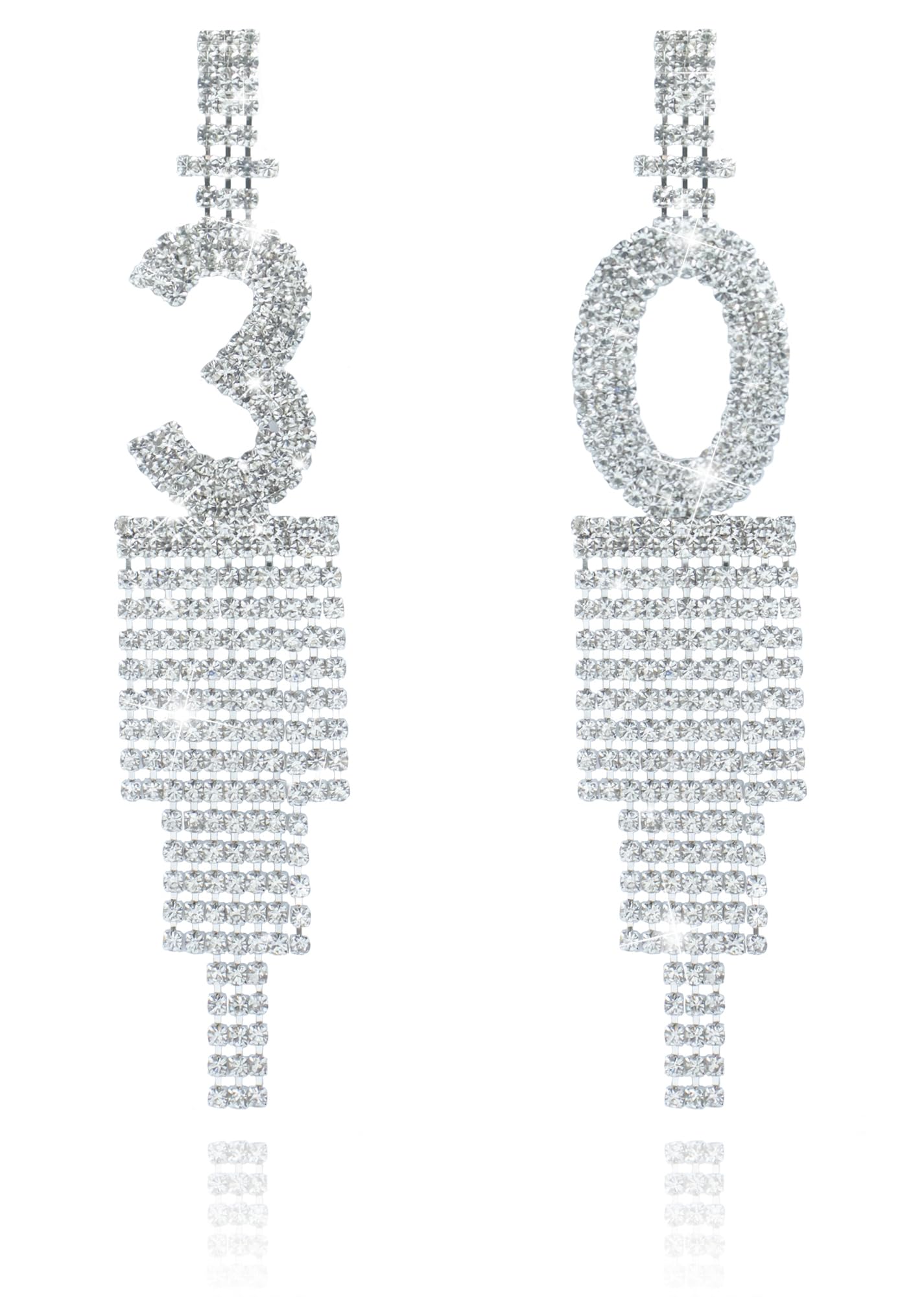 30th Birthday Earrings for Women - Elegant Long Tassel Dangle Earrings | Perfect 30 Years Old Birthday Gift Idea & Party Decorations | Great for Birthday Outfits, Celebrations & Special Occasions