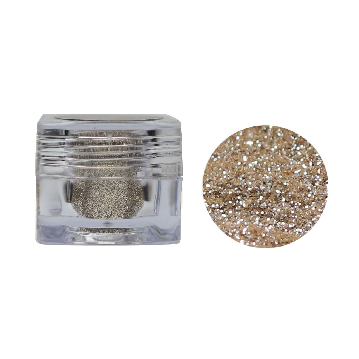 Veoni Belle Loose Glitter Eyeshadow & Nail Pigment - Champagne Gold Shimmer for Party, Festival & Special Occasion Makeup