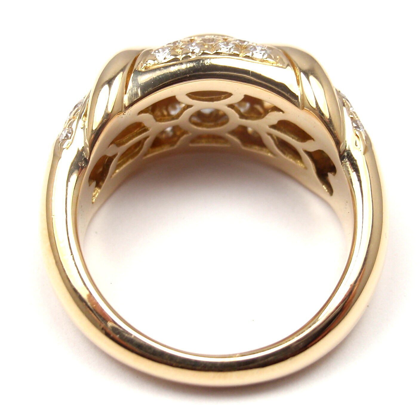 Authentic Bulgari Bvlgari 18k Yellow Gold Diamond Band Ring for Women - Luxury Wedding, Engagement & Anniversary Jewelry Gift