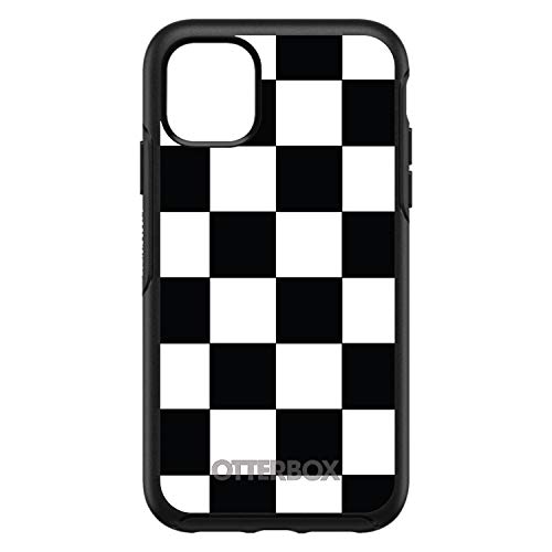 Black White Checkered Flag Geometric On Black Case