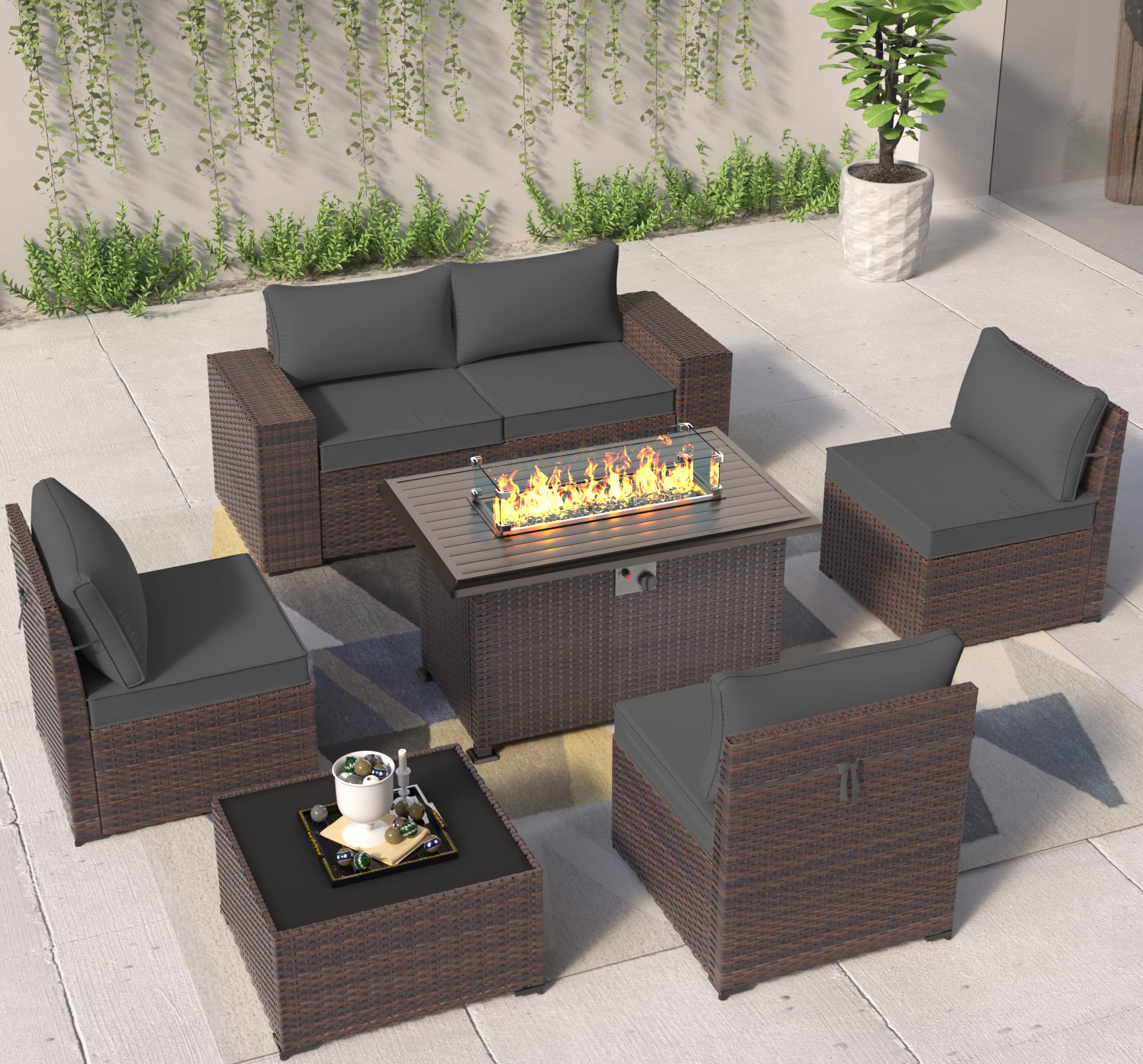 7-Piece Outdoor Patio Furniture Set with 43
