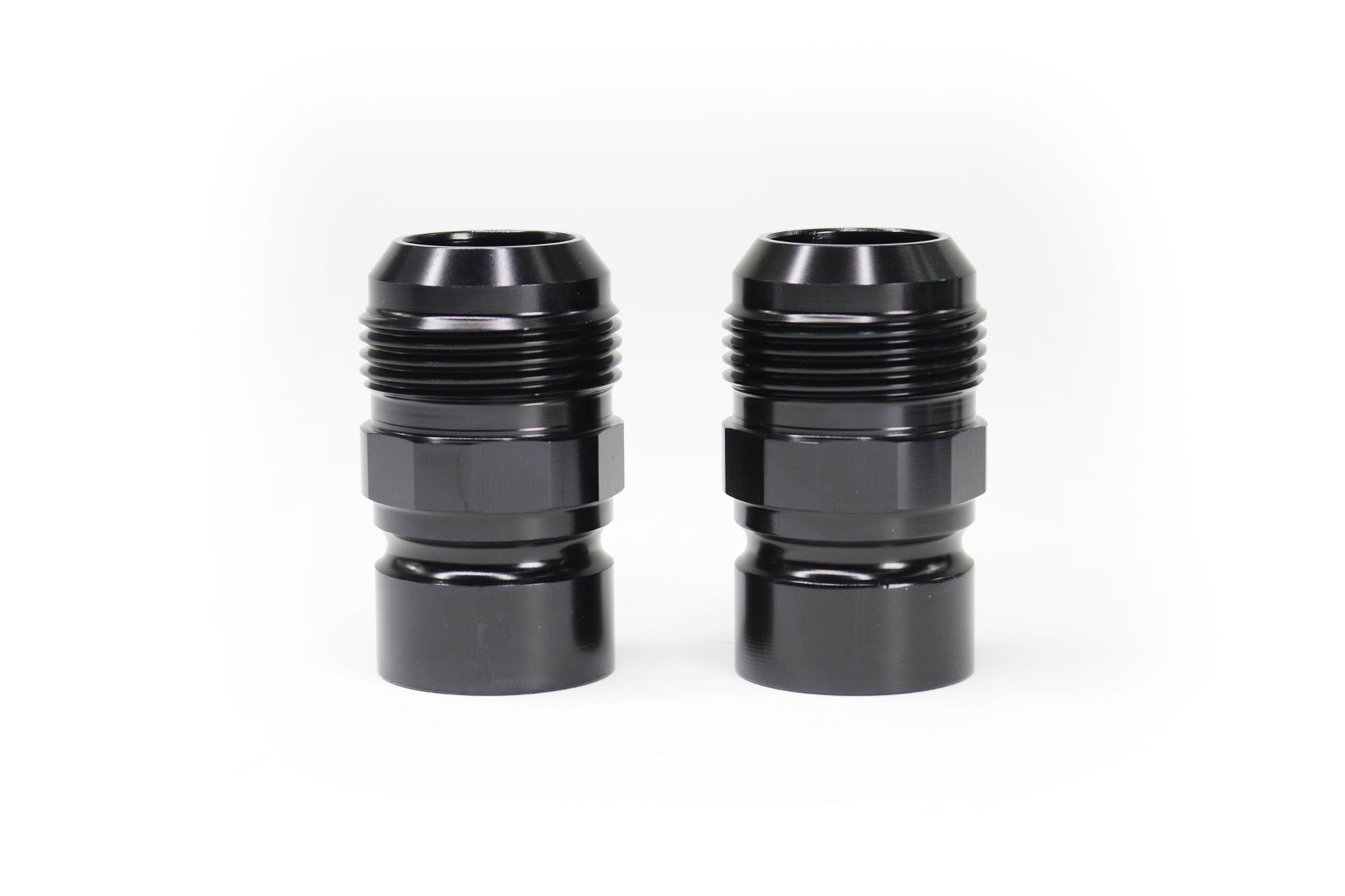 Black Anodized Billet Burn Down Breather Quick Release Fittings (Pair) - High Performance Automotive & Racing Applications