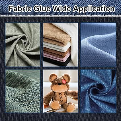 BITTZOOT Permanent Clear No Sew Strong Fabric Glue - Quick Dry 24 Hours, Waterproof Adhesive for Cotton, Flannel, Denim, Leather, Polyester - Ideal for DIY Crafts, Doll Repair & Clothing Fixes