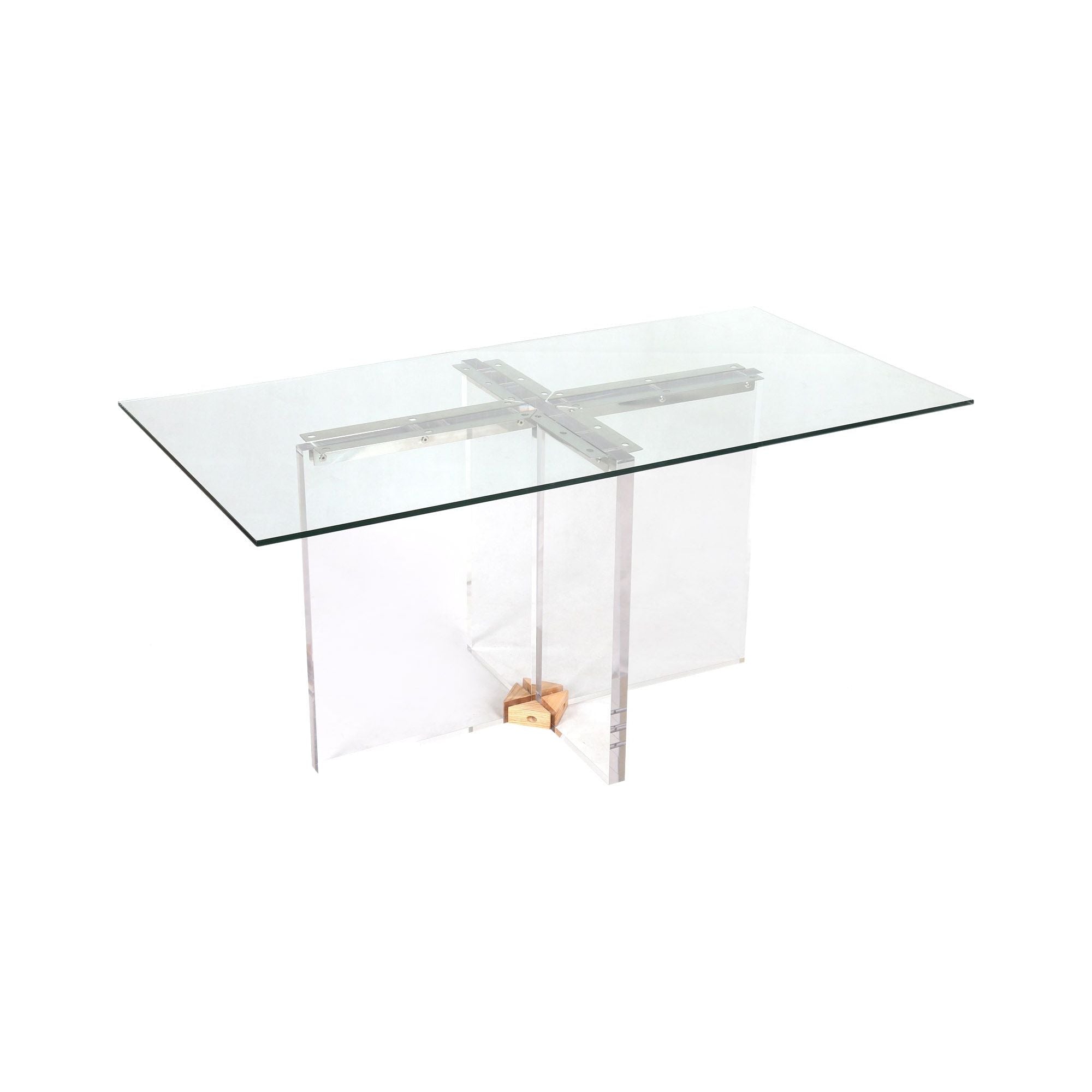 Modern Acrylic X Pedestal Dining Table Base - Durable & Stylish for Home & Restaurant Use - Perfect for Dining Rooms, Events, and Wedding Decor