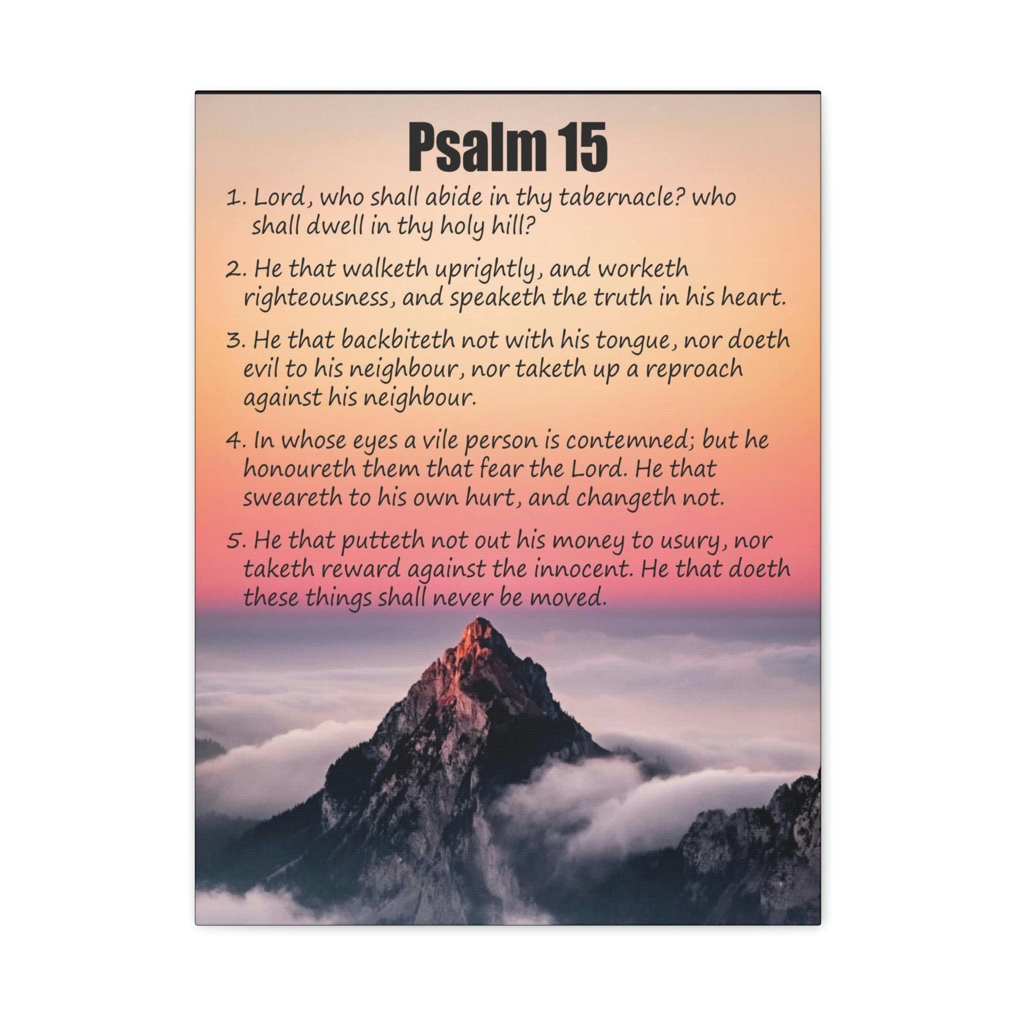 Bible Verse Canvas Wall Art - Psalm 15 'Abide in God's Sanctuary' Scripture Print, Christian Home Decor for Living Room, Bedroom & Church