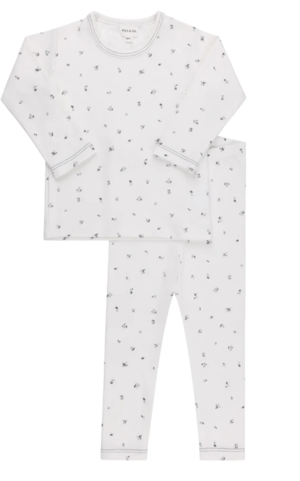ELY & CO Cotton Leaf Lounge Set (9M-4T) - Soft & Comfortable Kids Pajamas for Boys & Girls | Perfect for Sleepovers, Playtime & Cozy Nights
