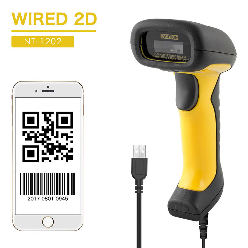 NT 1202 Industrial USB 2D Barcode Scanner - High-Speed QR Code Reader for Retail, Warehouse & Logistics | Durable Barcode Scanner for Inventory Management, Shipping & POS Systems