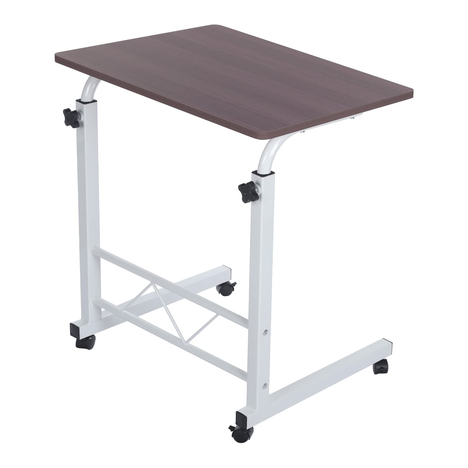 Adjustable Height Mobile Computer Desk - FUELEGO Home Office Desk with Wheels, Lift & Lower Function for Bedroom, Study, or Workspace