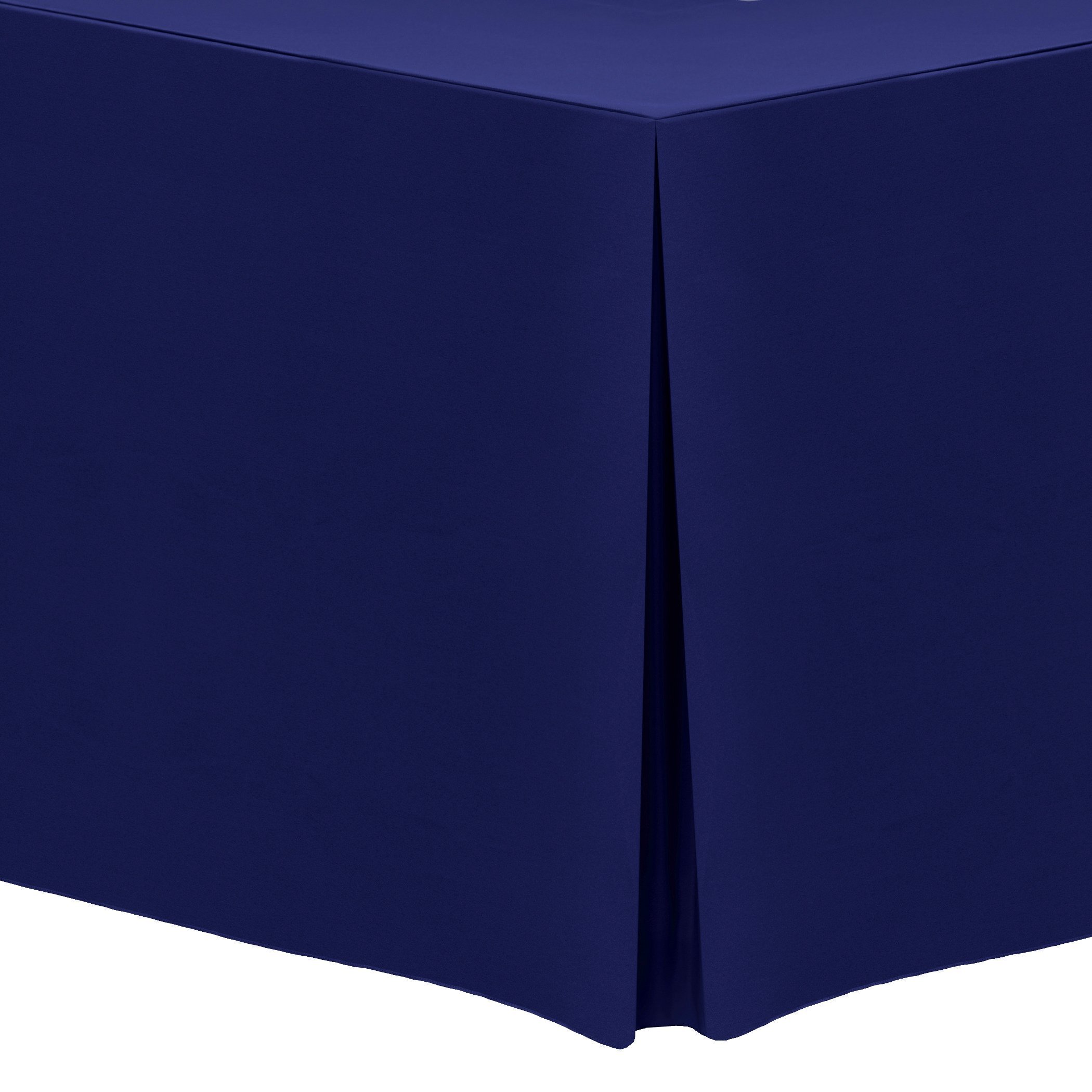 5-Pack 8 ft. Deep Royal Blue Polyester Fitted Tablecloth for 30x96-Inch Rectangular Tables - Perfect for Weddings, Banquets & Formal Dining Events