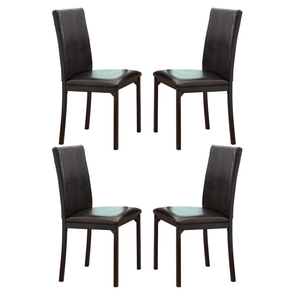 Homelegance Carell Contemporary Black Metal Dining Room Chairs Set of 4 - Modern Kitchen & Dining Furniture for Home, Restaurant, Cafe