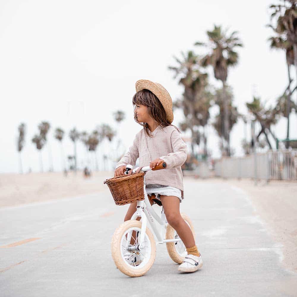 BANWOOD First Go Balance Bike for Toddlers - Lightweight Wooden Training Bike with Adjustable Seat, Cream - Perfect for Learning to Ride & Outdoor Play
