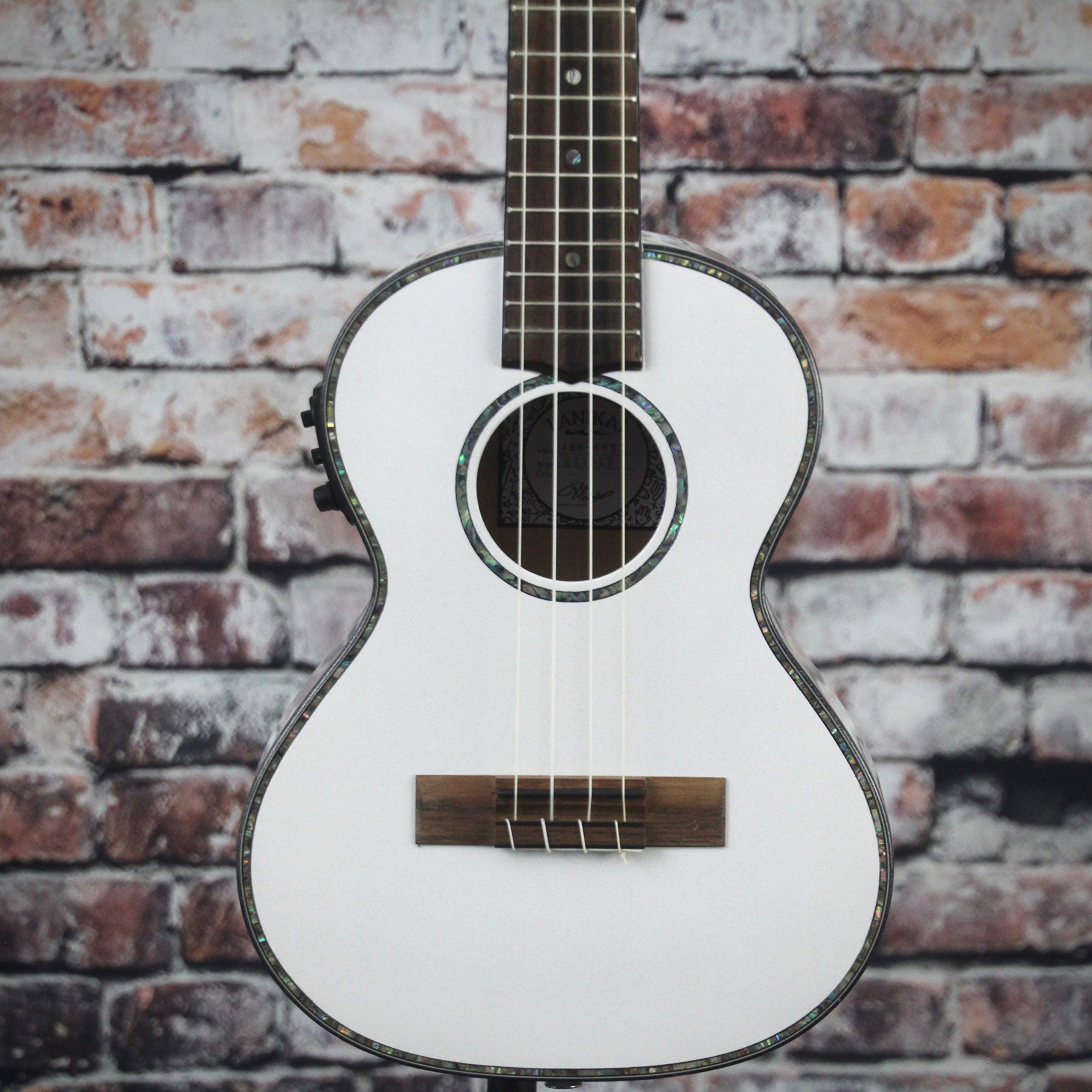 Lanikai 4-String Soprano Ukulele - White (JMS-AWT2) | Perfect for Beginners, Travel & Beach Music | Hawaiian Style Acoustic Guitar for Kids & Adults
