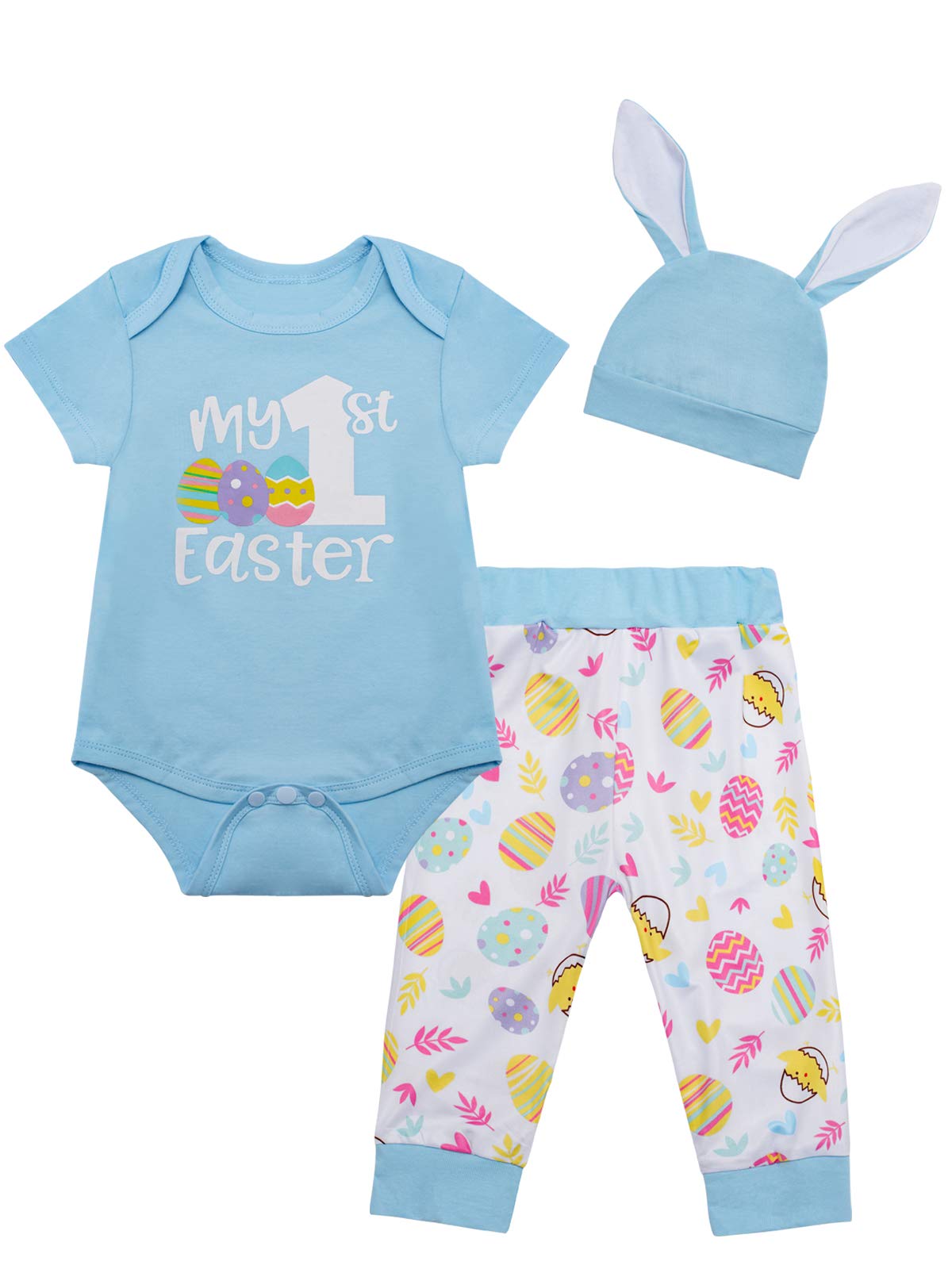 My 1st Easter Outfit for Baby Boys & Girls - Adorable Easter Egg Print Romper Set | Perfect for Easter Sunday, Photo Shoots & Spring Celebrations