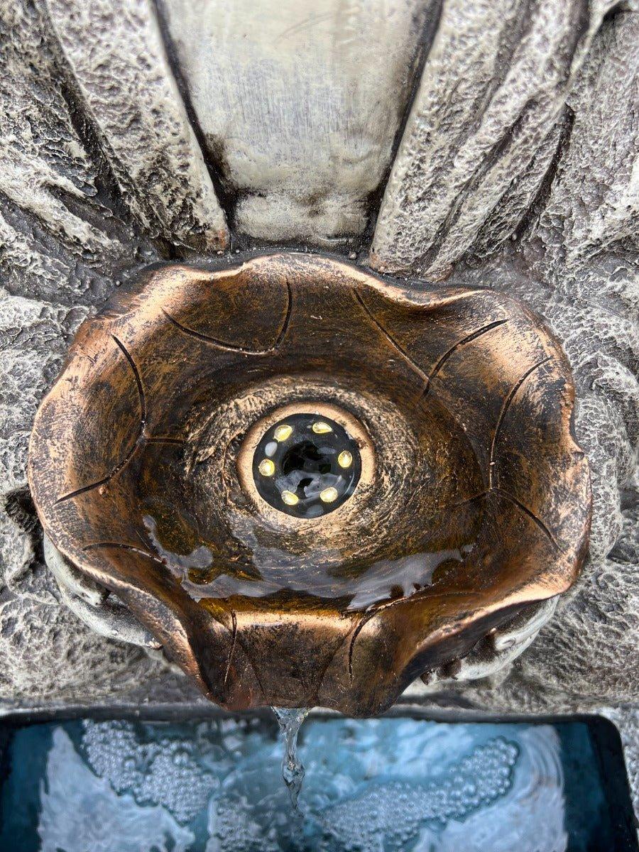 Buddha Solar Water Fountain with LED Light - 30x32x51.5cm Outdoor Garden Decor for Patio, Yard & Meditation Space