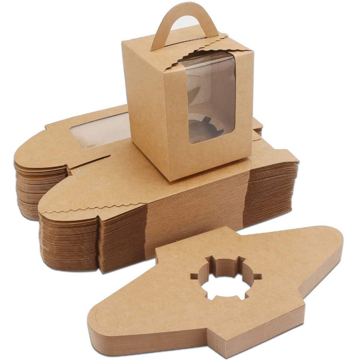 10-Pack Black Individual Cupcake Boxes - Perfect for Birthday Parties, Weddings & Bakery Treats